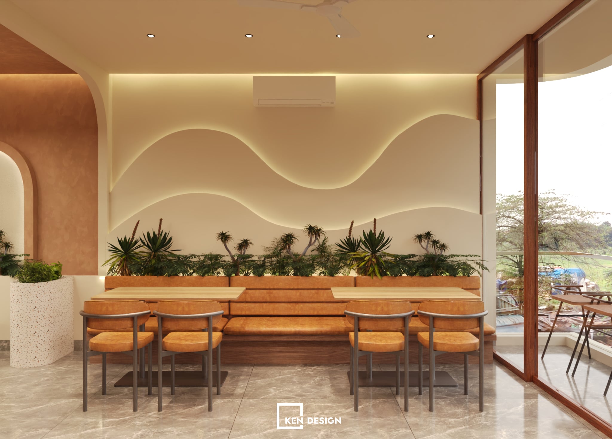 Thiết kế quán Golden tea & coffee tại Hưng Yên